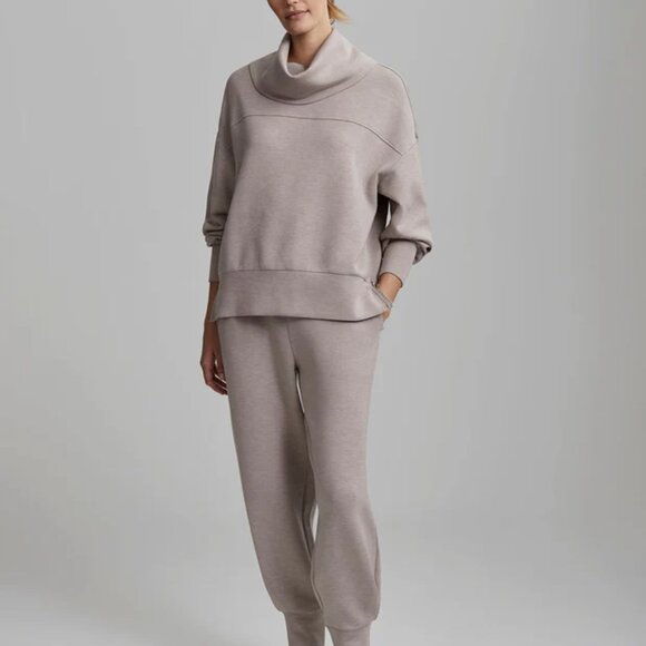 NWT Varley Priya Longline Sweat Taupe Marl Small - Picture 6 of 6